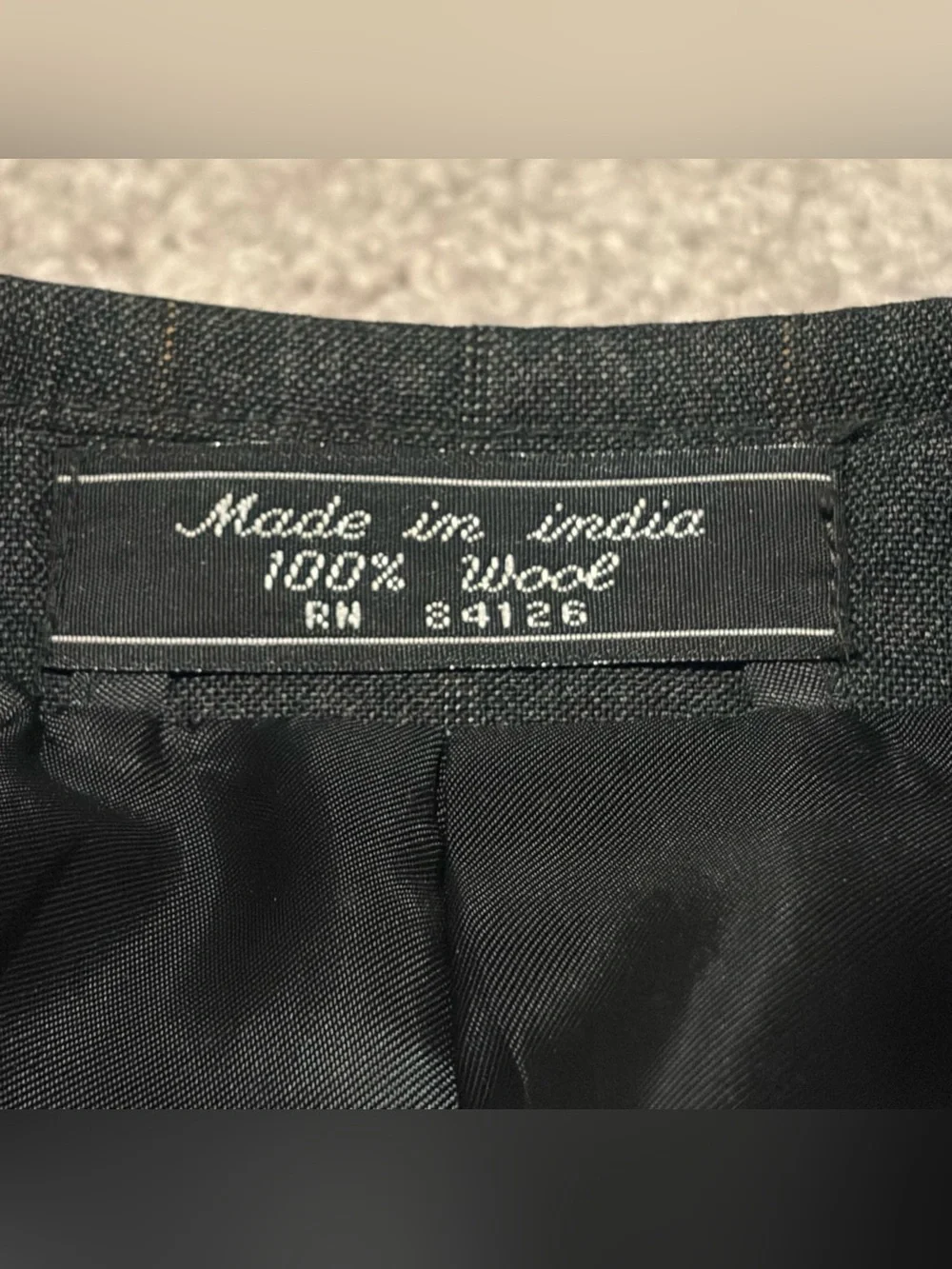 Hardy Amies Black Pinstripe Suit Jacket 40R 100% Pure Wool